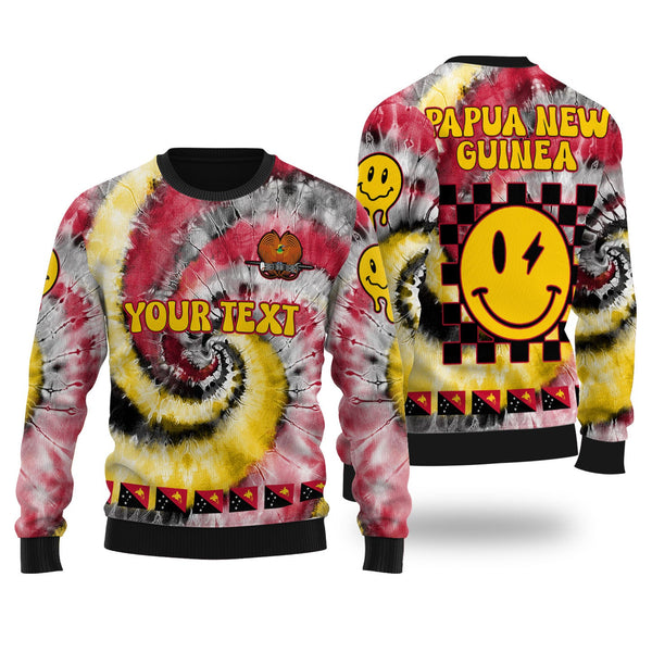 Papua New Guinea Ugly Sweater Custom Tie Dye Style 1