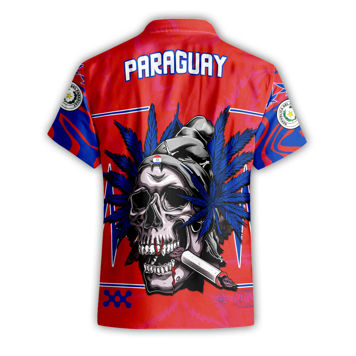 Paraguay Short Sleeve Shirt Flag & Coat Of Arms Marijuanas Style