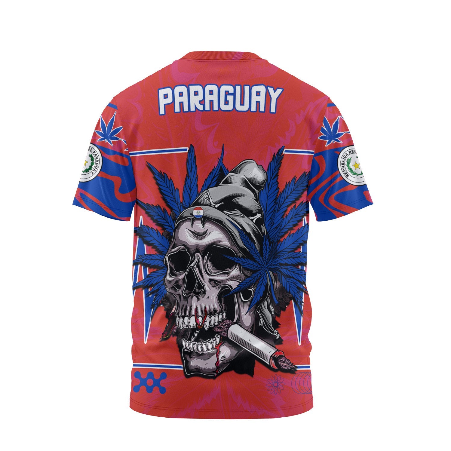 Paraguay T Shirt Flag & Coat Of Arms Marijuanas Style