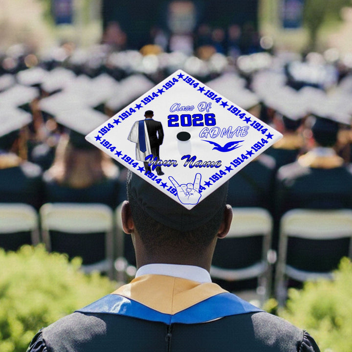 Personalized Phi Beta Sigma Graduation Cap White Graduate Silhouette S ...