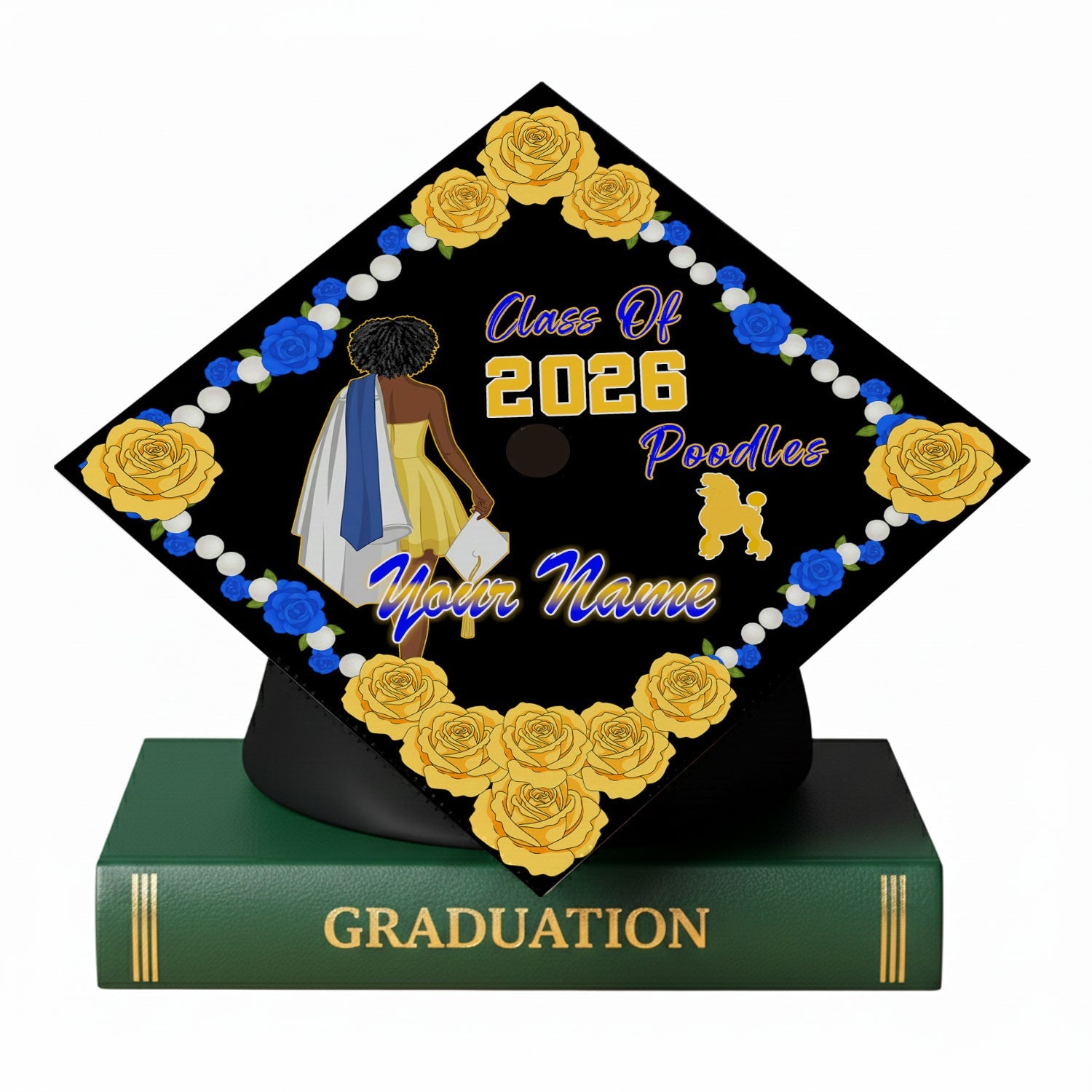 Personalized Sigma Gamma Rho Graduation Cap Black Graduate Silhouette ...