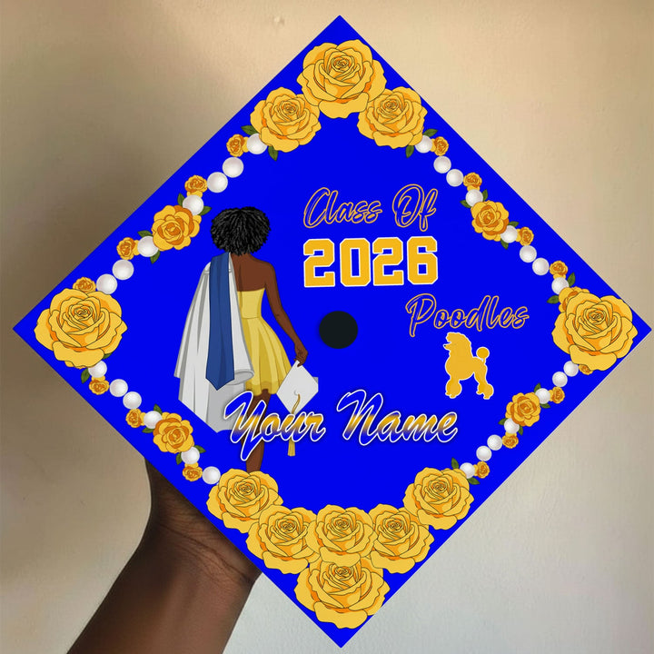 Personalized Sigma Gamma Rho Graduation Cap Blue Graduate Silhouette S ...