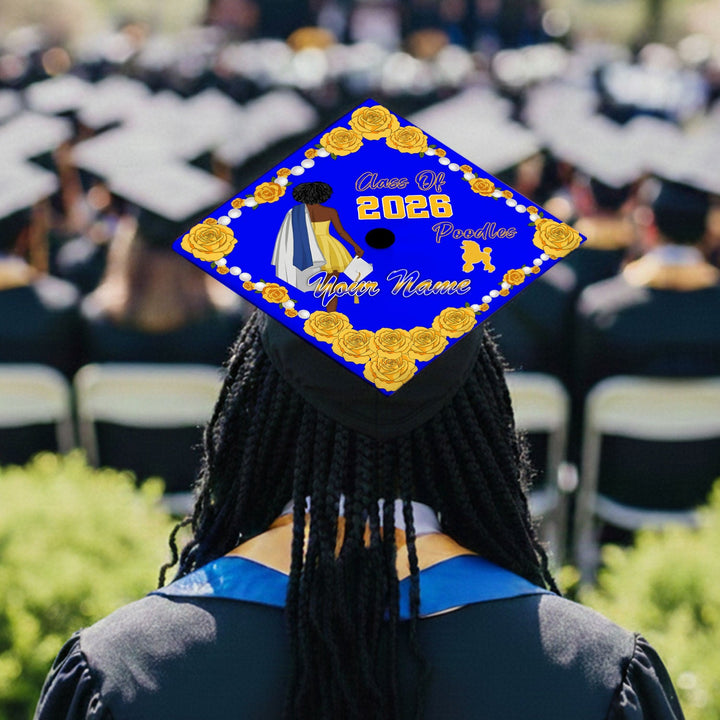 Personalized Sigma Gamma Rho Graduation Cap Blue Graduate Silhouette S ...