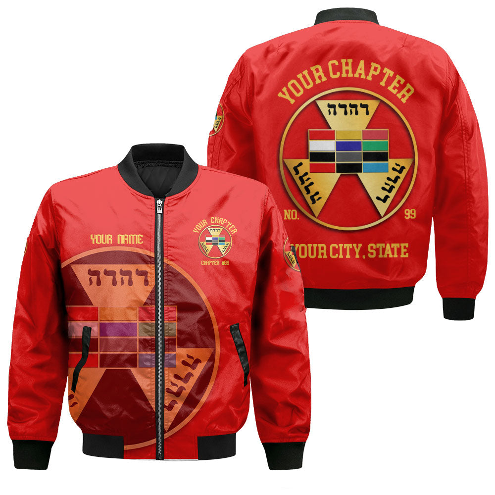 Personalized Royal Arch Past High Priest York Rite Bomber Jackets Red ...
