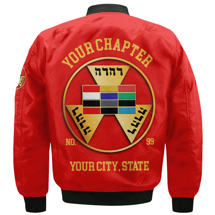 Personalized Royal Arch Past High Priest York Rite Bomber Jackets Red ...
