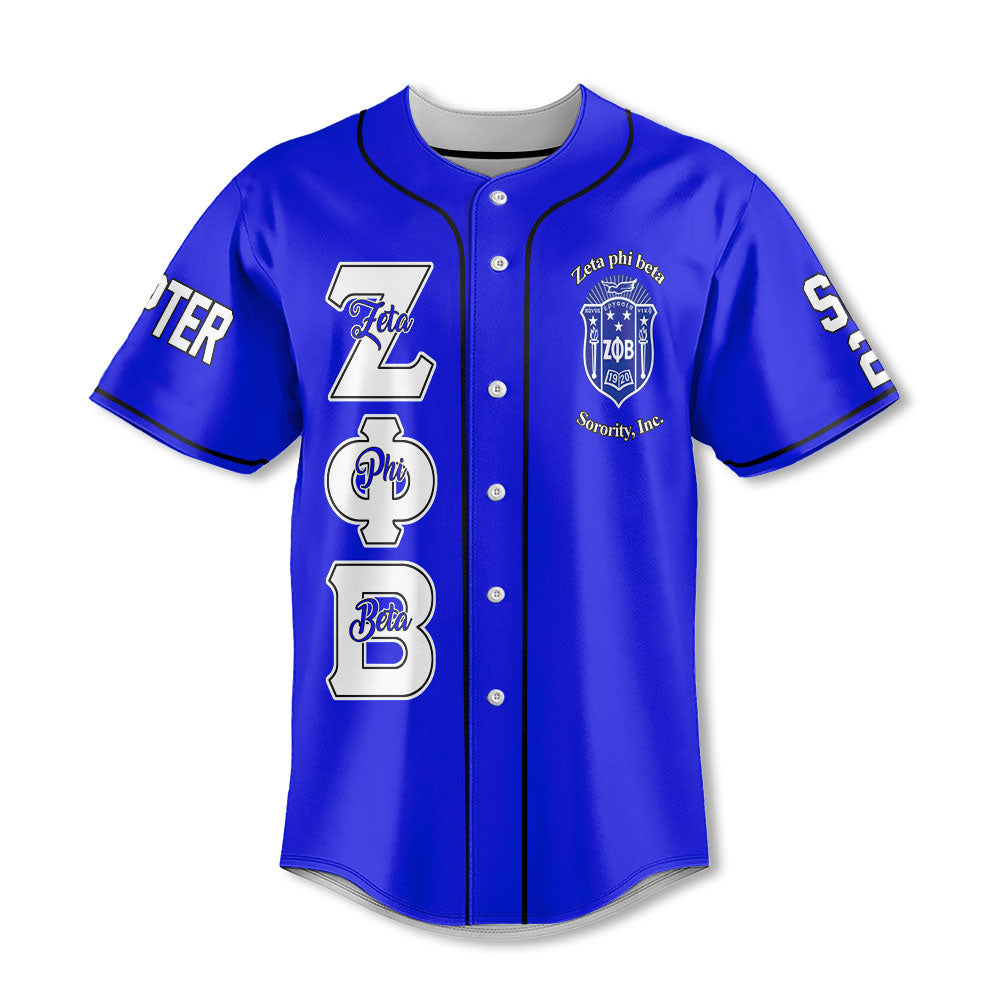 Personalized Zeta Phi Beta Baseball Jerseys Royal Blue The Zeta Queen Style