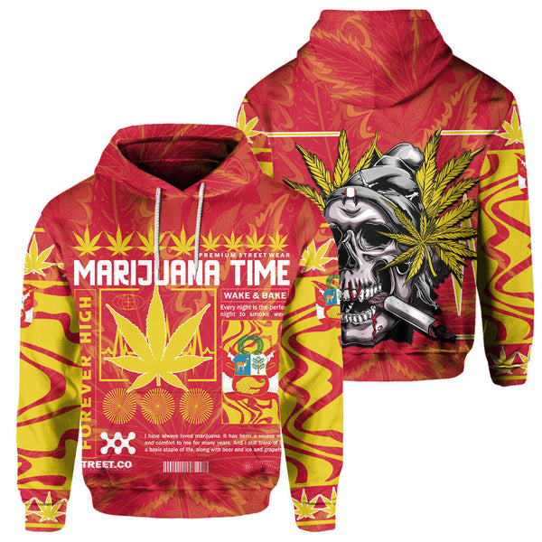 Peru Hoodie Flag & Coat Of Arms Marijuanas Style