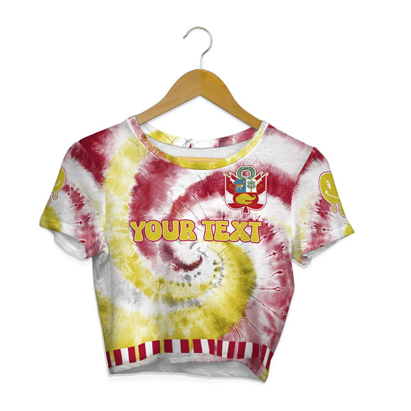 Peru Croptop T Shirt Custom Tie Dye Style 1