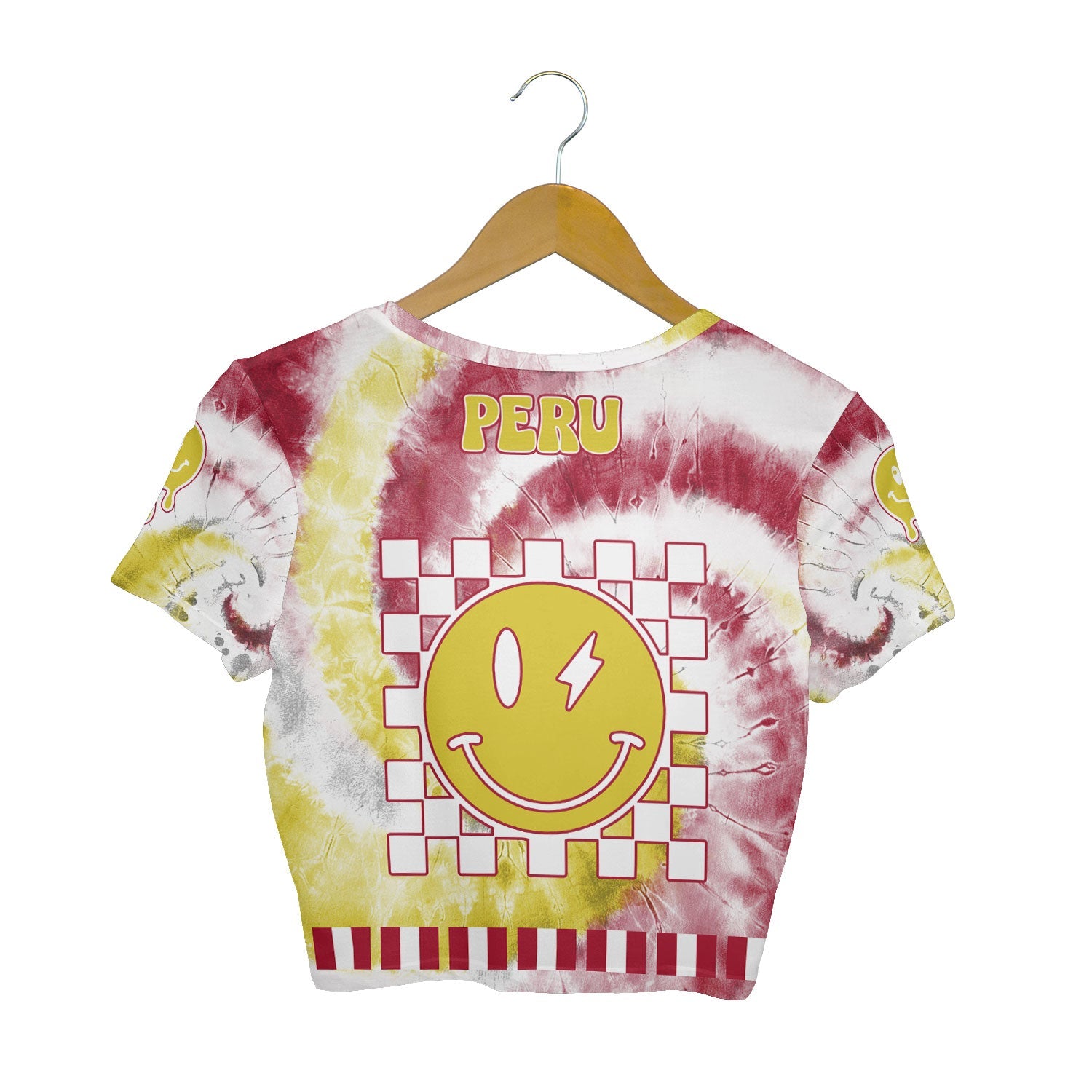 Peru Croptop T Shirt Custom Tie Dye Style 2