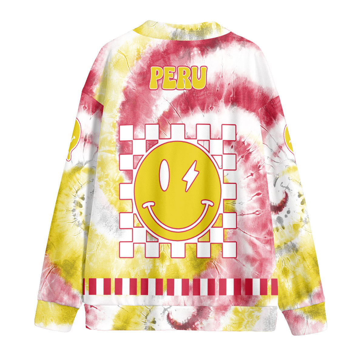 Peru Fleece Cardigan Custom Tie Dye Style 2