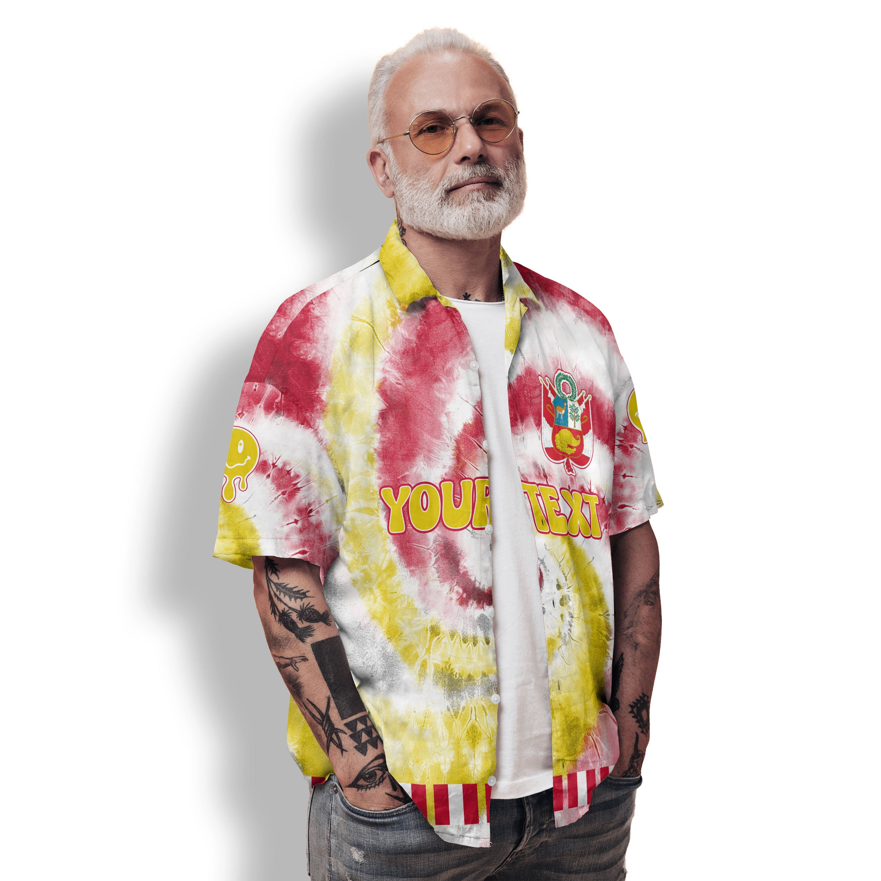 Peru Hawaiian Shirt Custom Tie Dye Style 2