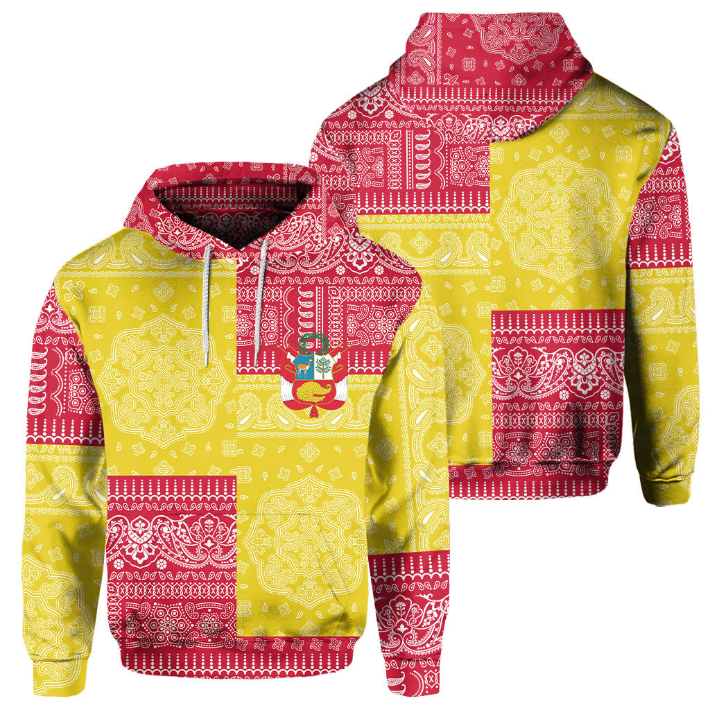 Peru Hoodie Flag And Paisley Basic Style 1