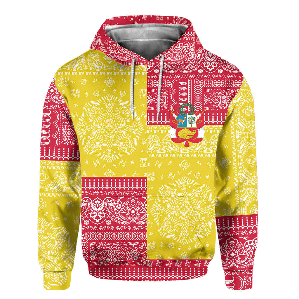 Peru Hoodie Flag And Paisley Basic Style 2