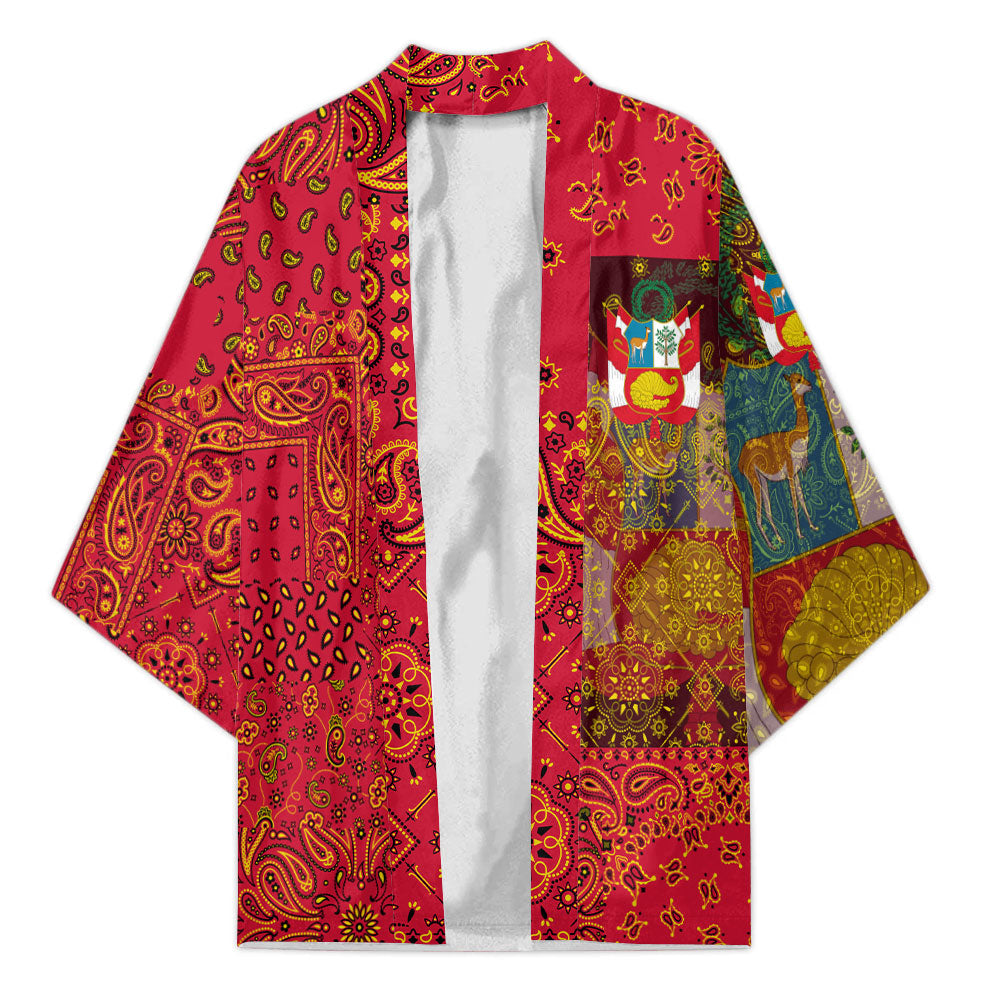 Peru Kimono Paisley Flag And Skull Style 1