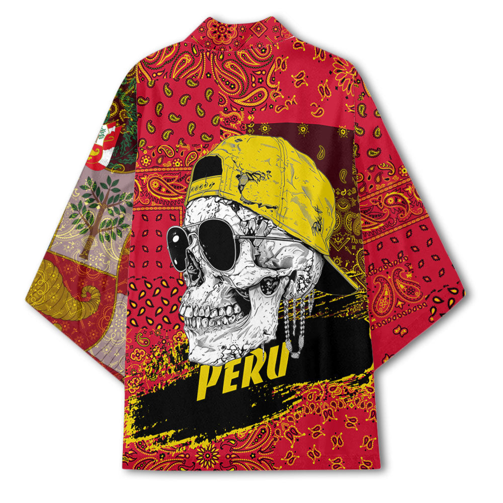 Peru Kimono Paisley Flag And Skull Style 3