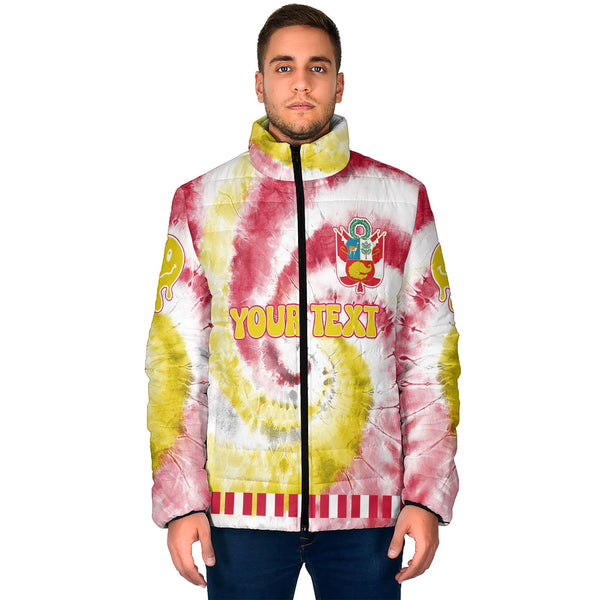 Peru Men Padded Jacket Custom Tie Dye Style 1