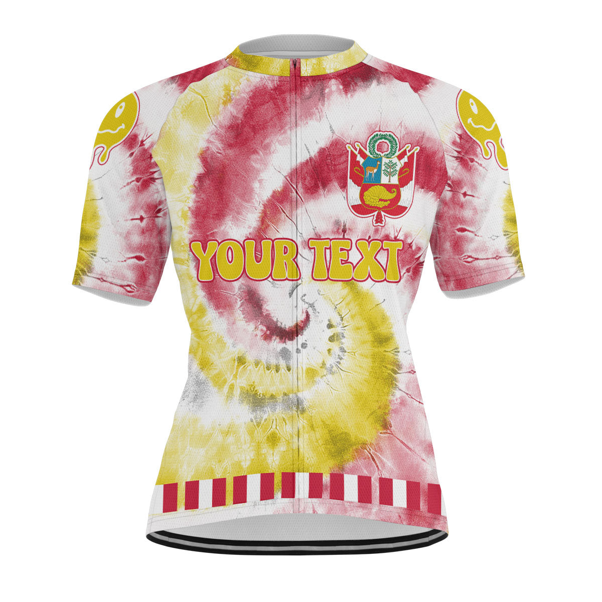 Peru Men Cycling Jersey Custom Tie Dye Style 1