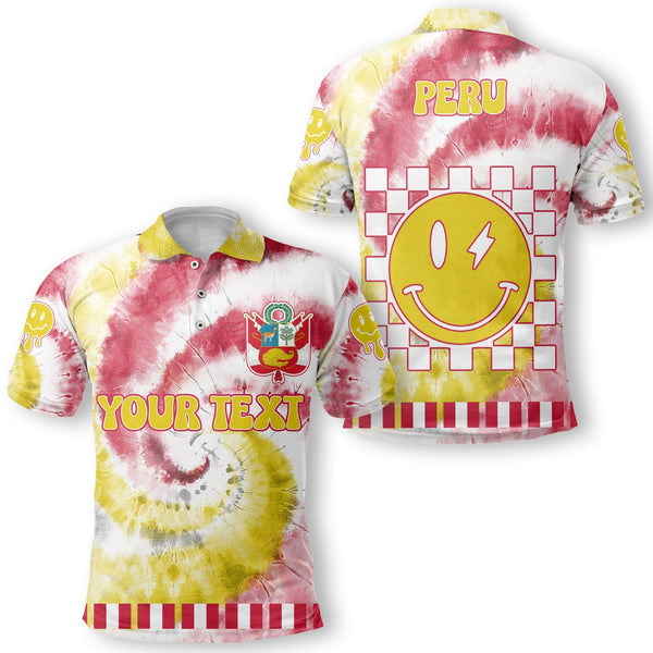 Peru Polo Shirt Custom Tie Dye Style 1