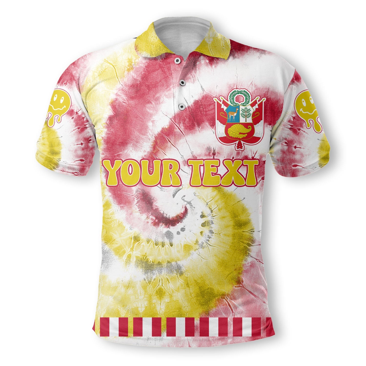 Peru Polo Shirt Custom Tie Dye Style 2