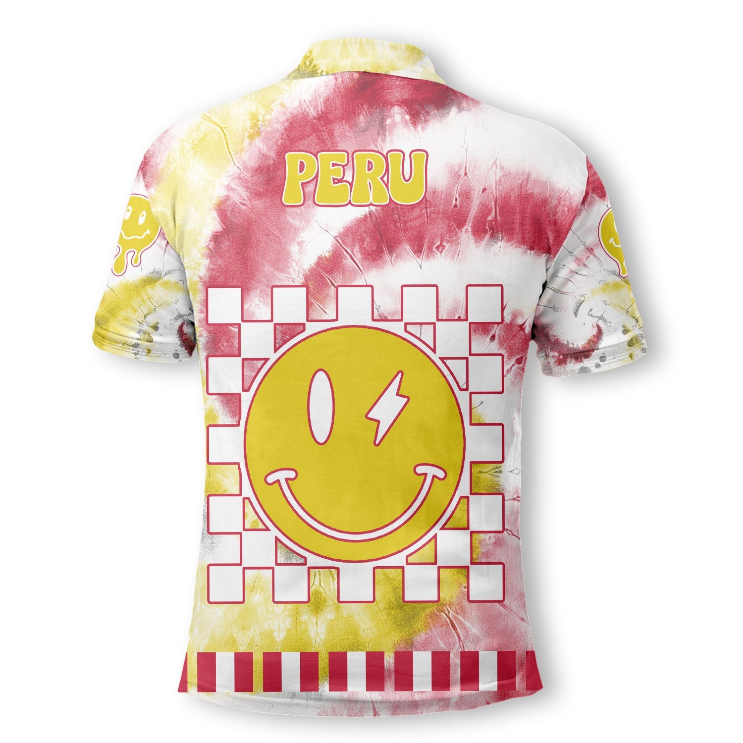 Peru Polo Shirt Custom Tie Dye Style 3