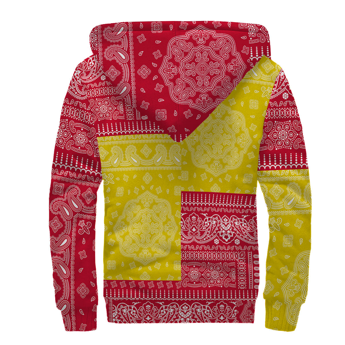 Peru Sherpa Hoodie Flag And Paisley Basic Style 2