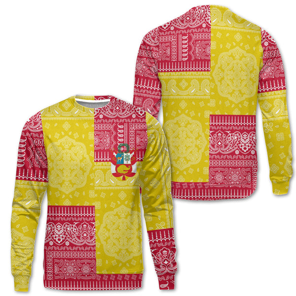 Peru Sweatshirt Flag And Paisley Basic Style 1