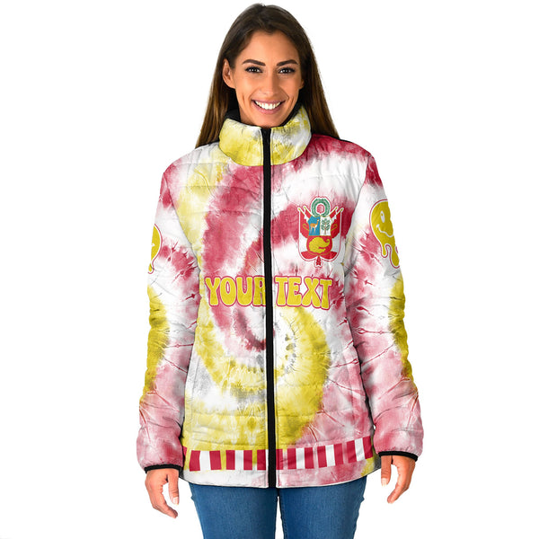 Peru Women Padded Jacket Custom Tie Dye Style 1