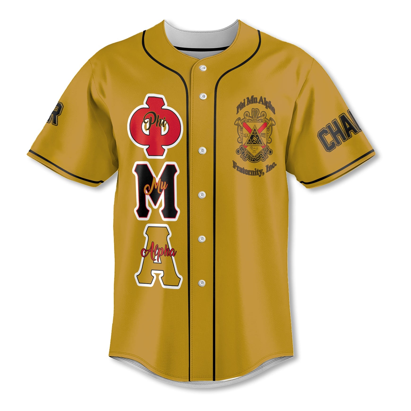 Personalized Phi Mu Alpha Baseball Jerseys Yellow Black Muticolor The Strongest Style