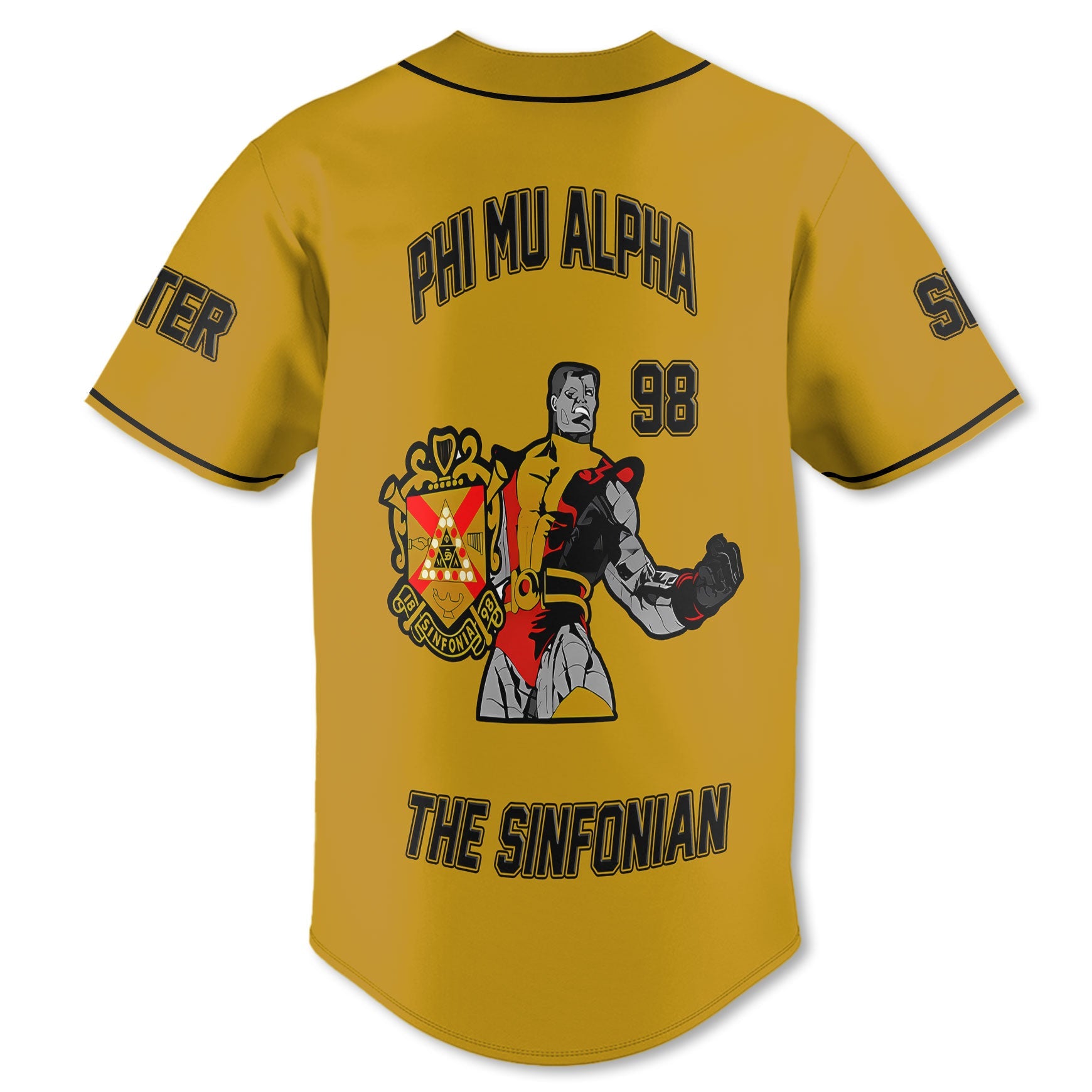 Personalized Phi Mu Alpha Baseball Jerseys Yellow Black Muticolor The Strongest Style