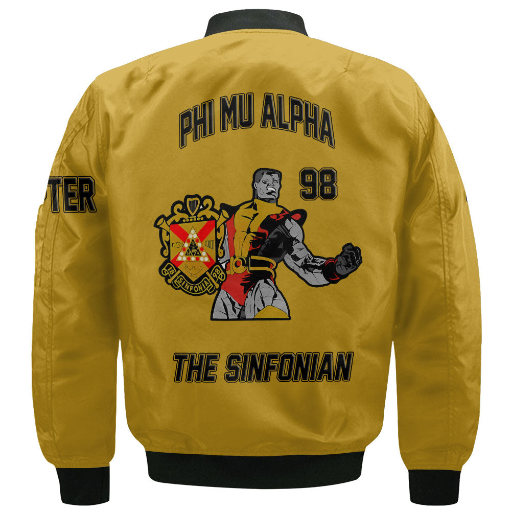 Personalized Phi Mu Alpha Bomber Jackets Yellow Black Muticolor The Strongest Style