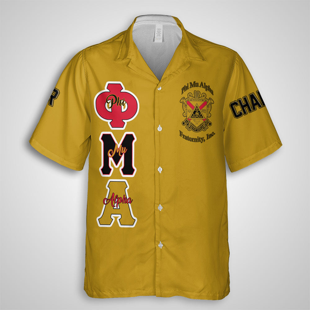 Personalized Phi Mu Alpha Hawaiian Shirts Yellow Black Muticolor The Strongest Style