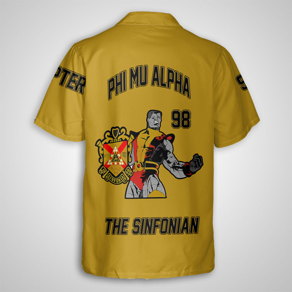 Personalized Phi Mu Alpha Hawaiian Shirts Yellow Black Muticolor The Strongest Style