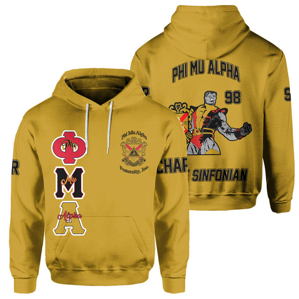 Personalized Phi Mu Alpha Hoodies Yellow Black Muticolor The Strongest Style