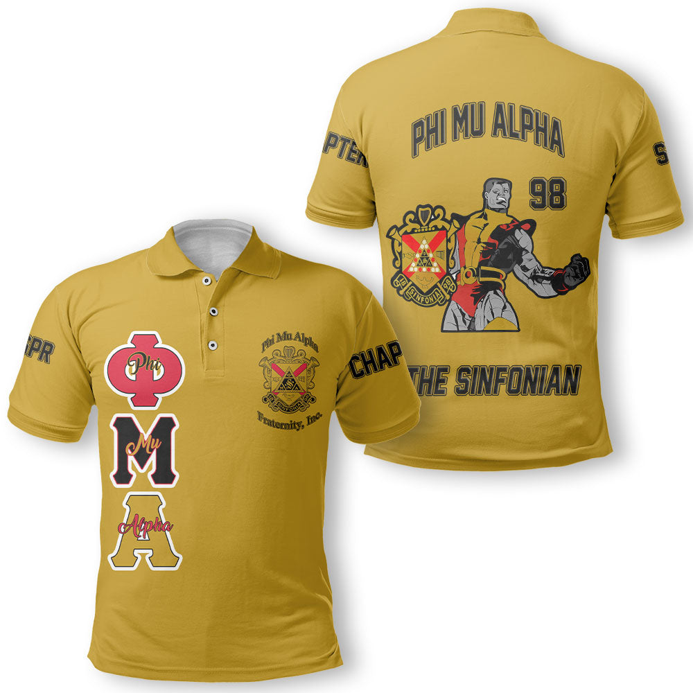 Personalized Phi Mu Alpha Polo Shirts Yellow Black Muticolor The Strongest Style