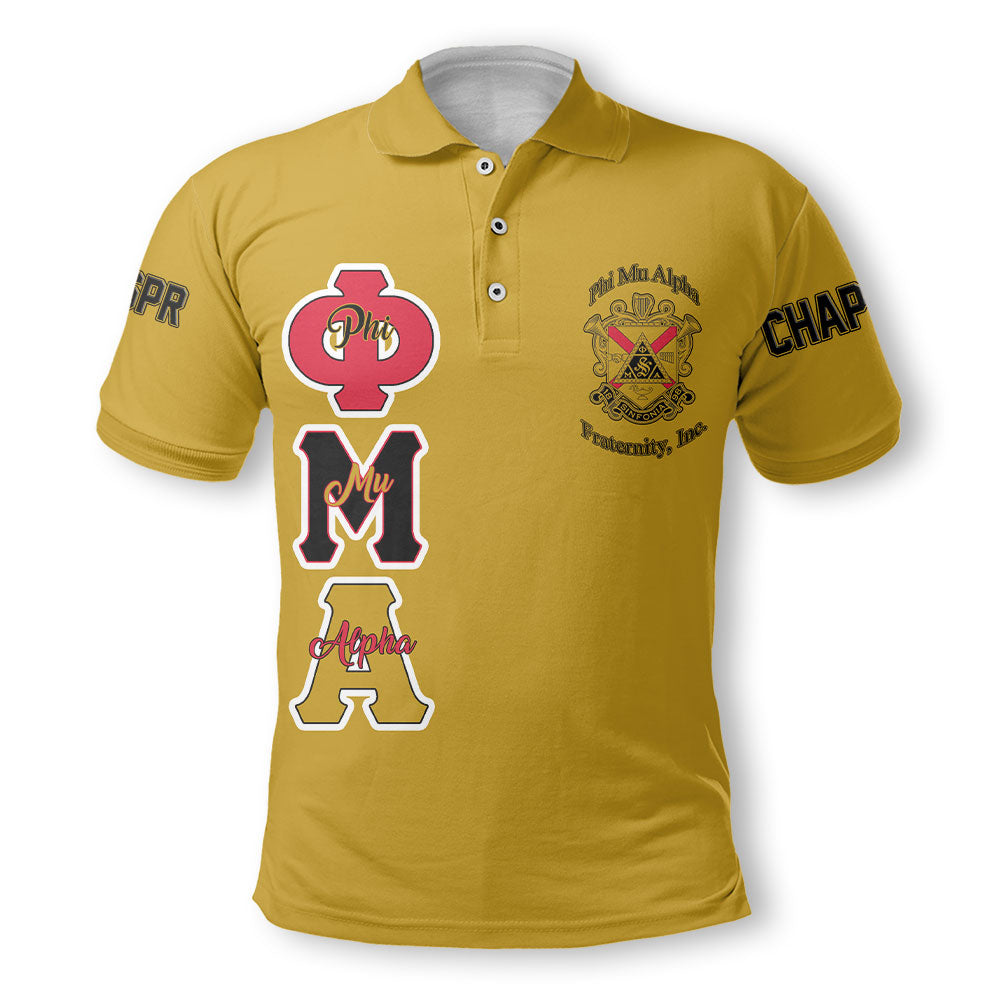 Personalized Phi Mu Alpha Polo Shirts Yellow Black Muticolor The Strongest Style