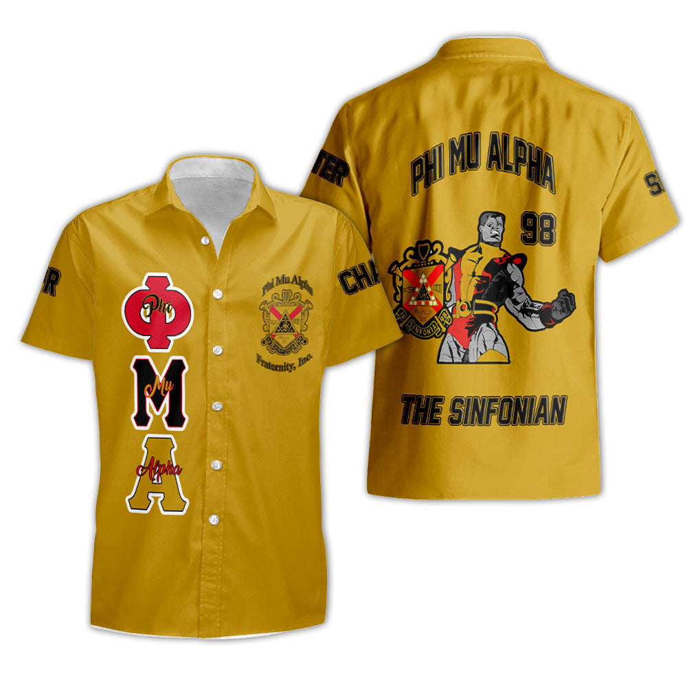 Personalized Phi Mu Alpha Short Sleeves Shirts Yellow Black Muticolor The Strongest Style