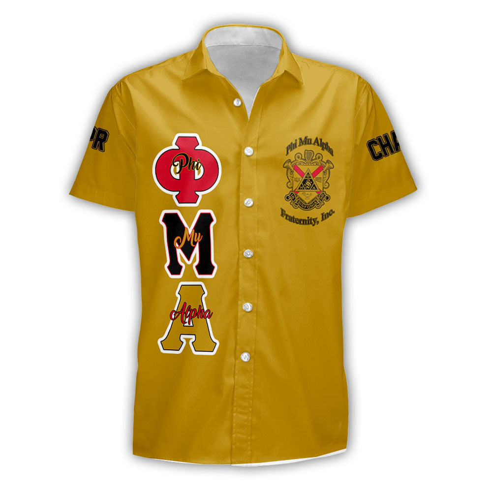 Personalized Phi Mu Alpha Short Sleeves Shirts Yellow Black Muticolor The Strongest Style