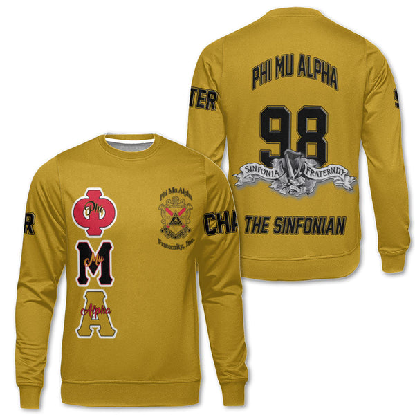 Personalized Phi Mu Alpha Sweatshirts Yellow Black Muticolor Sinfonia Fraternity Style