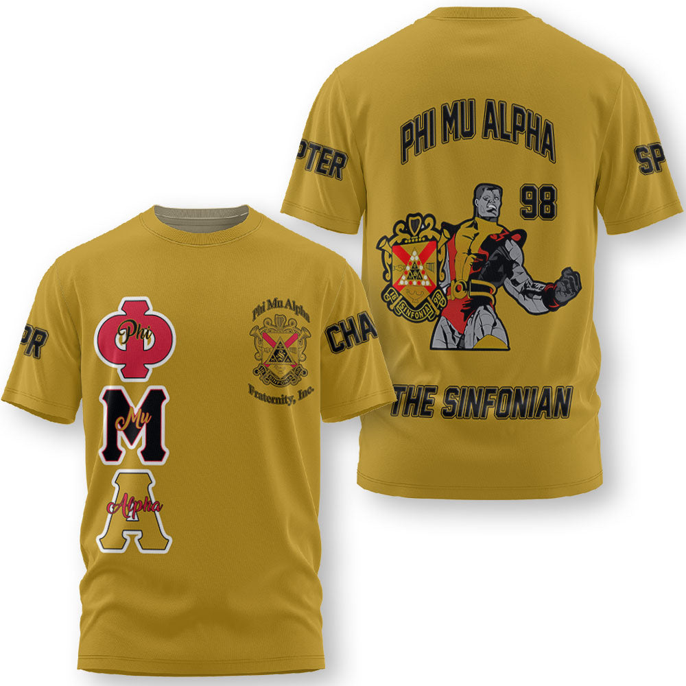 Personalized Phi Mu Alpha T-Shirts Yellow Black Muticolor The Strongest Style