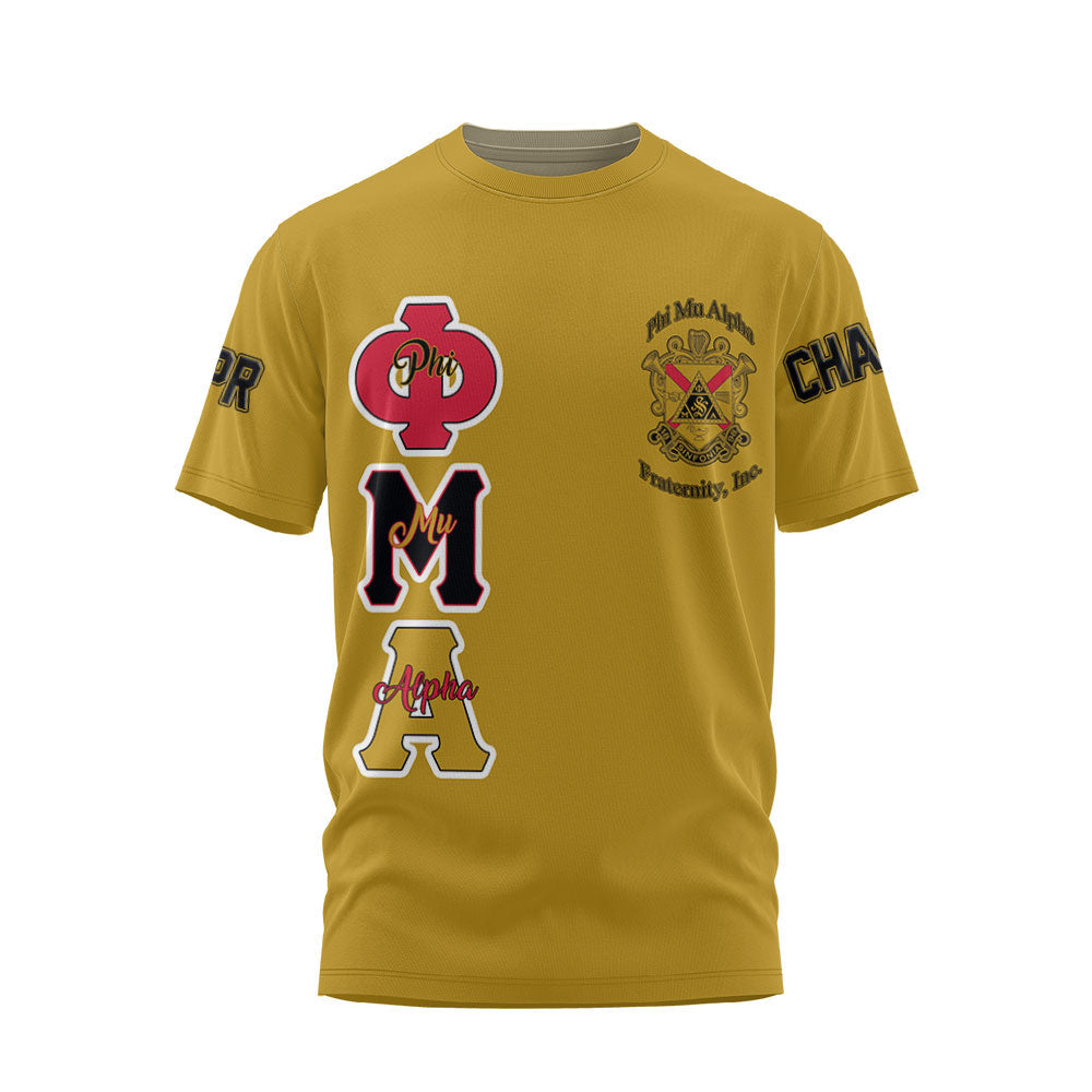 Personalized Phi Mu Alpha T-Shirts Yellow Black Muticolor Sinfonia Fraternity Style