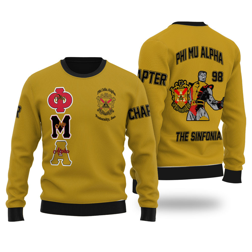 Personalized Phi Mu Alpha Ugly Sweaters Yellow Black Muticolor The Strongest Style