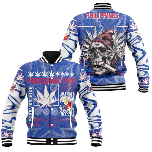 Philippines Baseball Jacket Flag & Coat Of Arms Marijuanas Style