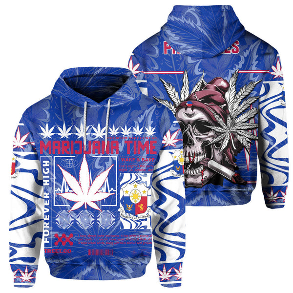 Philippines Hoodie Flag & Coat Of Arms Marijuanas Style