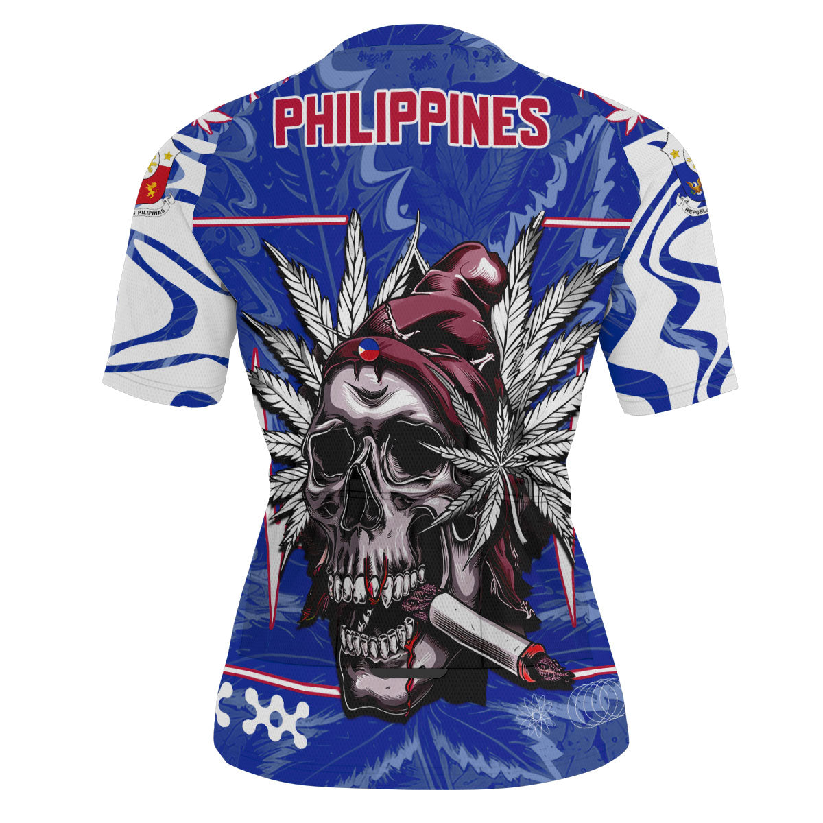 Philippines Men's Cycling Jersey Flag & Coat Of Arms Marijuanas Style