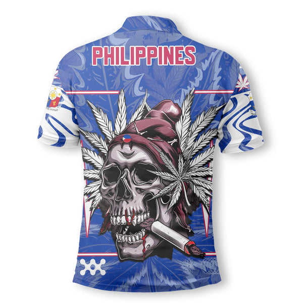 Philippines Polo Shirt Flag & Coat Of Arms Marijuanas Style