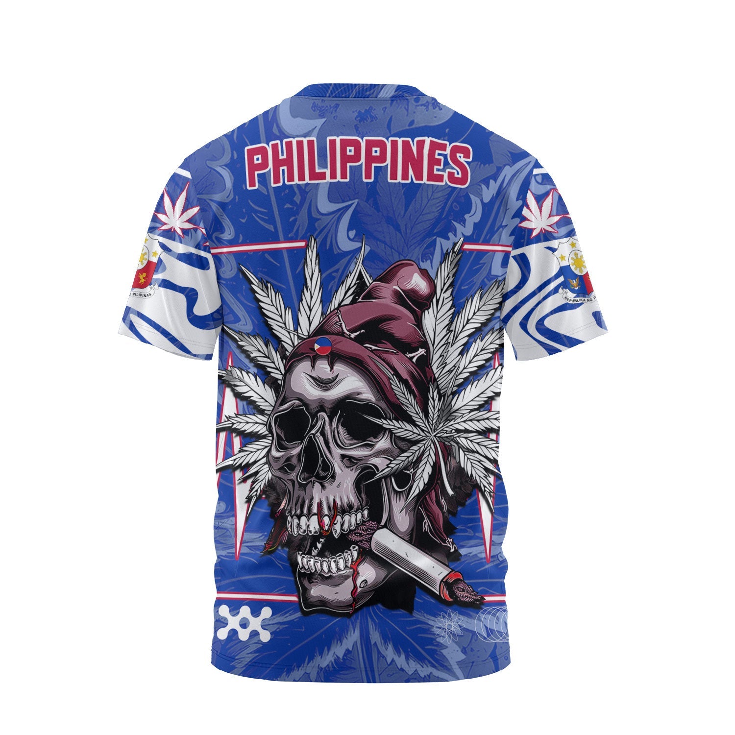 Philippines T Shirt Flag & Coat Of Arms Marijuanas Style