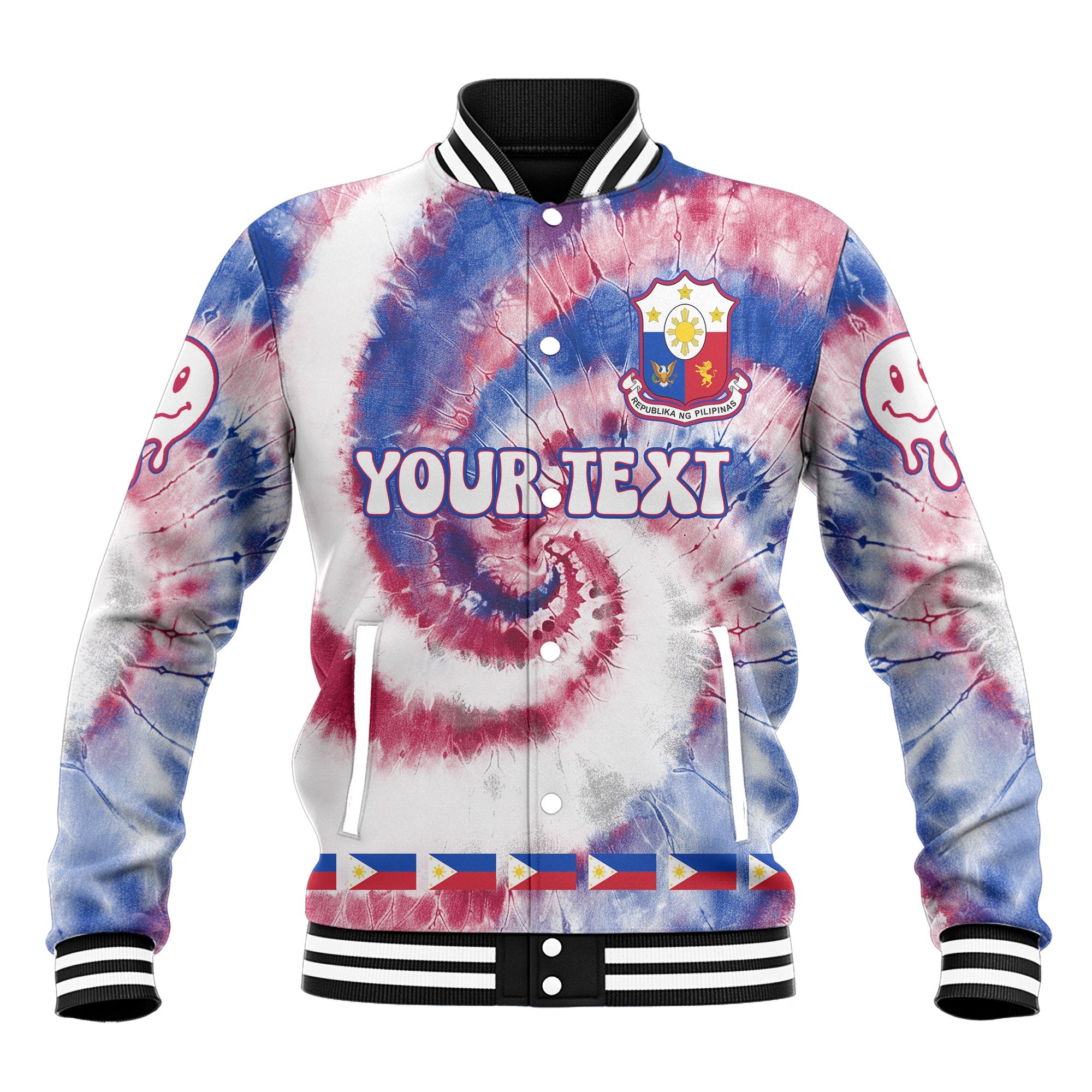 Philippines Baseball Jacket Custom Tie Dye Style 2