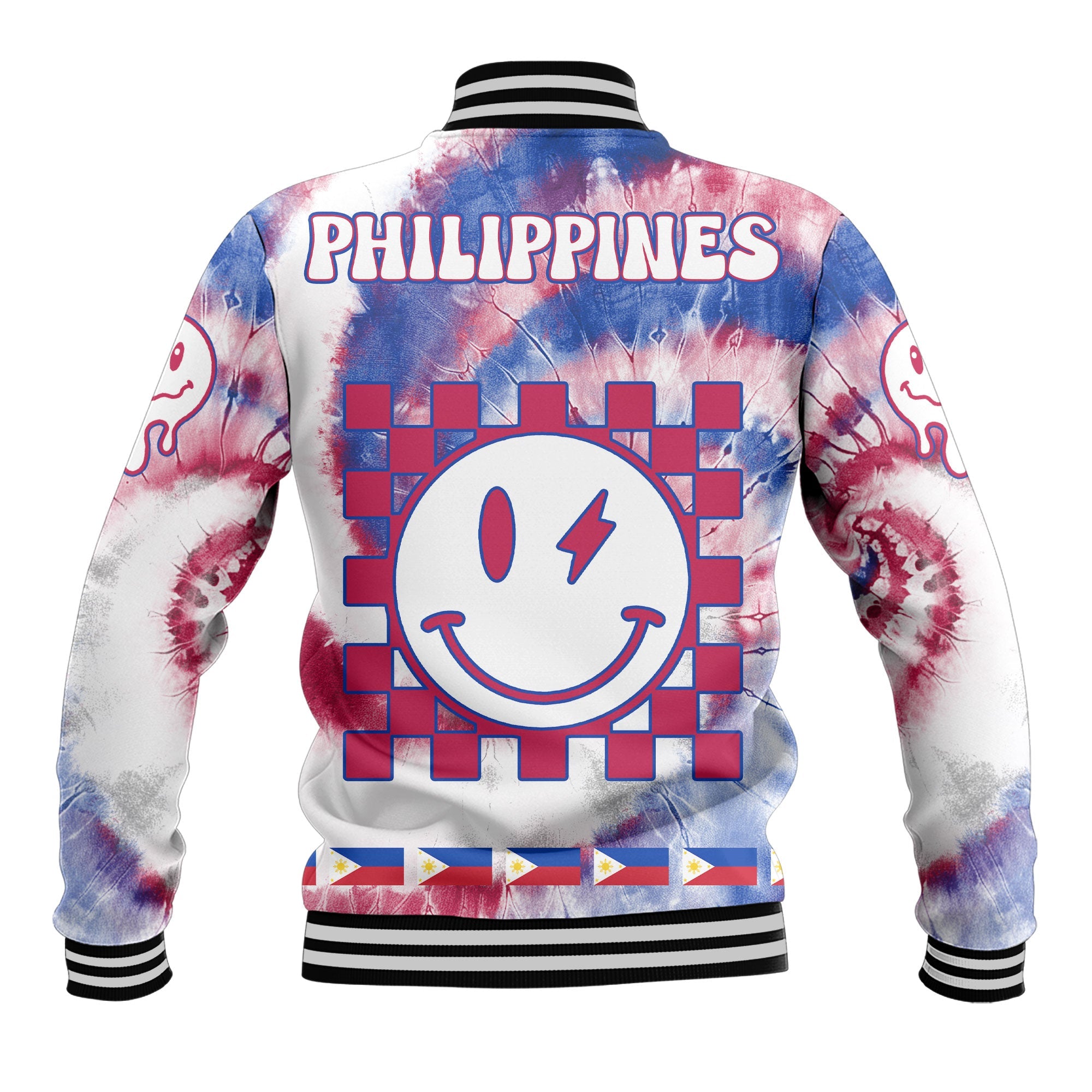 Philippines Baseball Jacket Custom Tie Dye Style 3