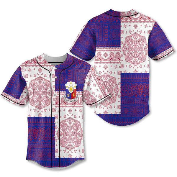 Philippines Baseball Jersey Flag And Paisley Basic Style 1