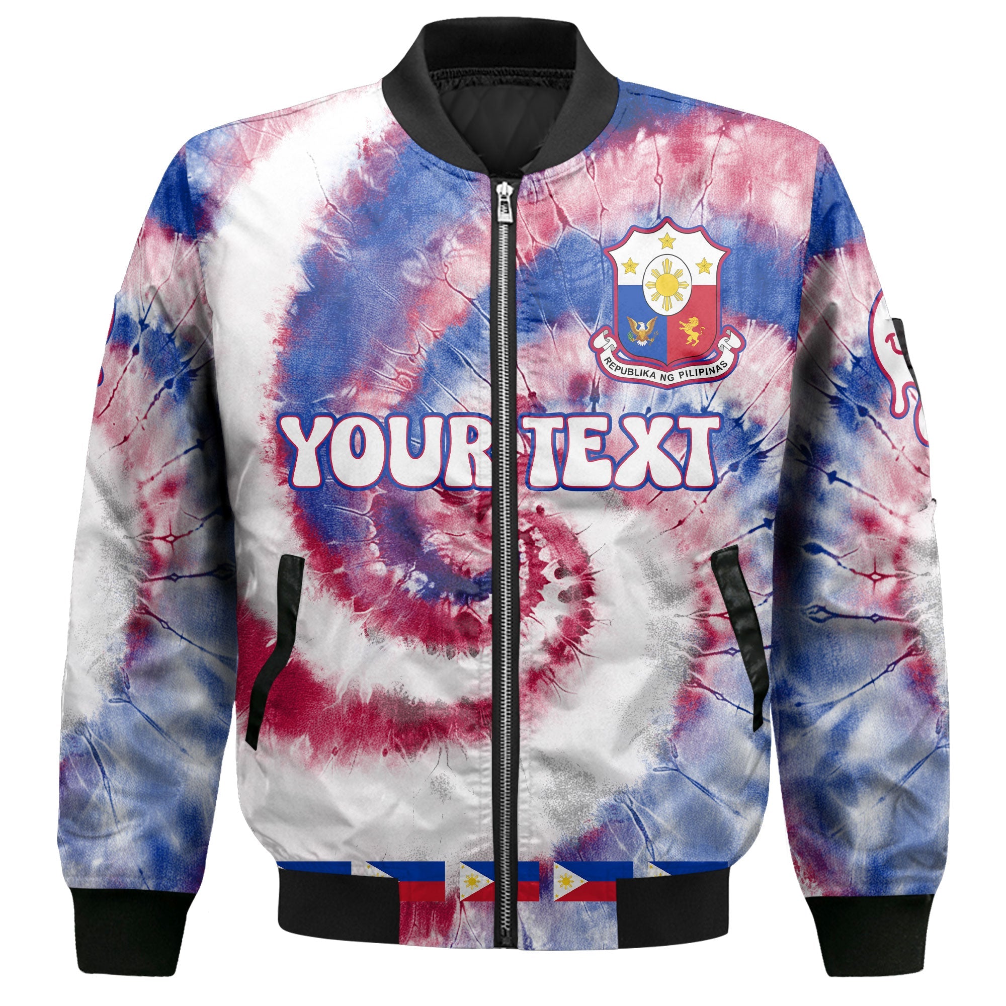 Philippines Bomber Jacket Custom Tie Dye Style 2